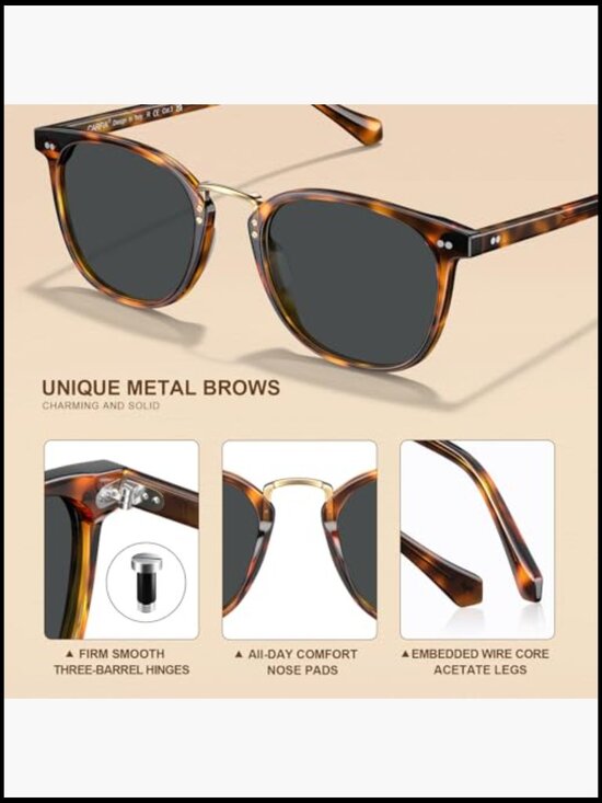 Round Acetate Polarized Sunglasses for Women Retro Metal Bridge Shades